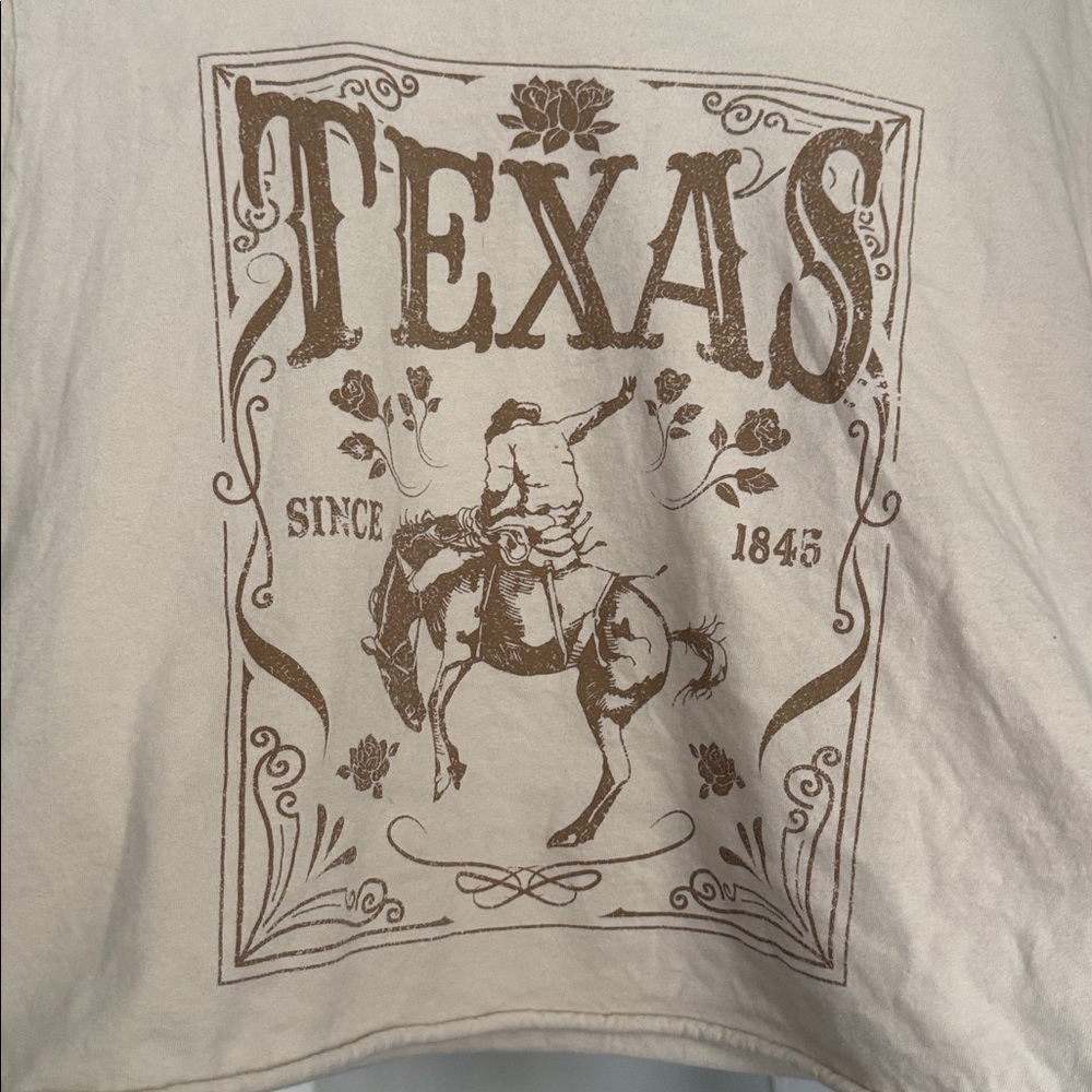 Alter’d State Cream Texas Graphic Crop Top - Picture 3 of 9